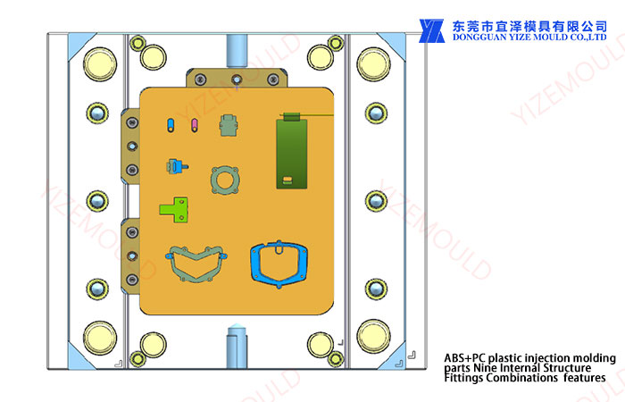 ABS+PC plastic injection molding parts Nine Internal Structure Fittings Combinations features.jpg
