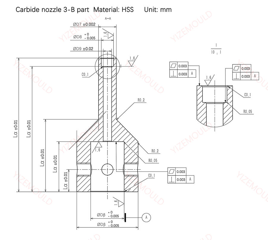 Carbide nozzle | Carbide nozzle customize drawings